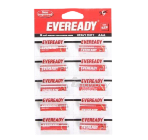 Eveready Red Battery - AAA, 1.5 V, 10 nos Pouch